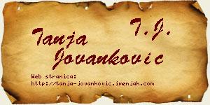 Tanja Jovanković vizit kartica